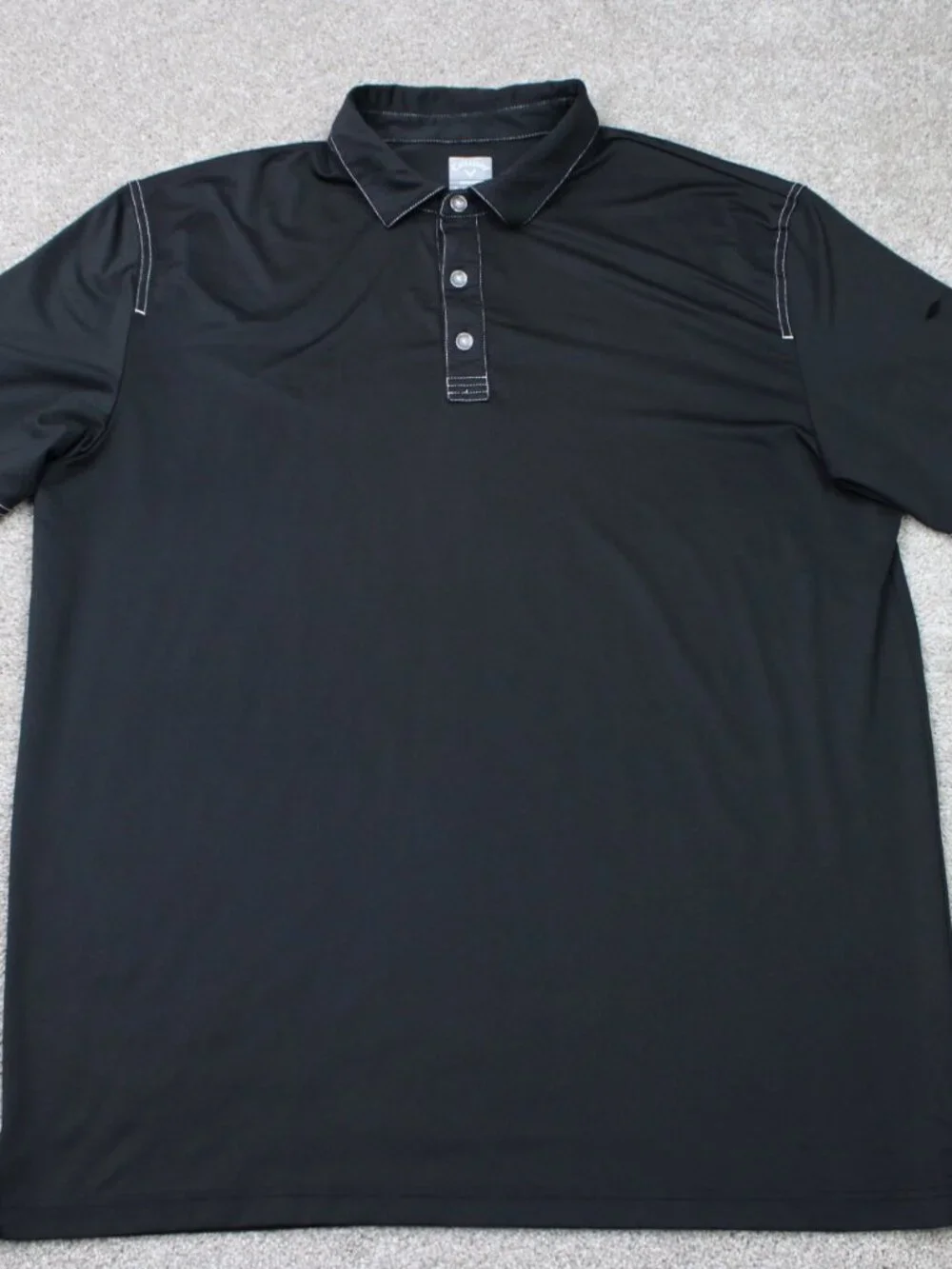 Callaway Polo Shirt Mens XL Black Opti-Dri Golf Polyester Stretch Short Sleeve